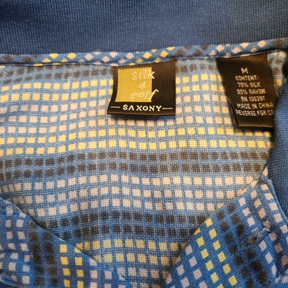 Saxony Silk 4 Golf Men's Polo Golf Shirt, Size: Medium Color: Blue - Picture 5 of 8